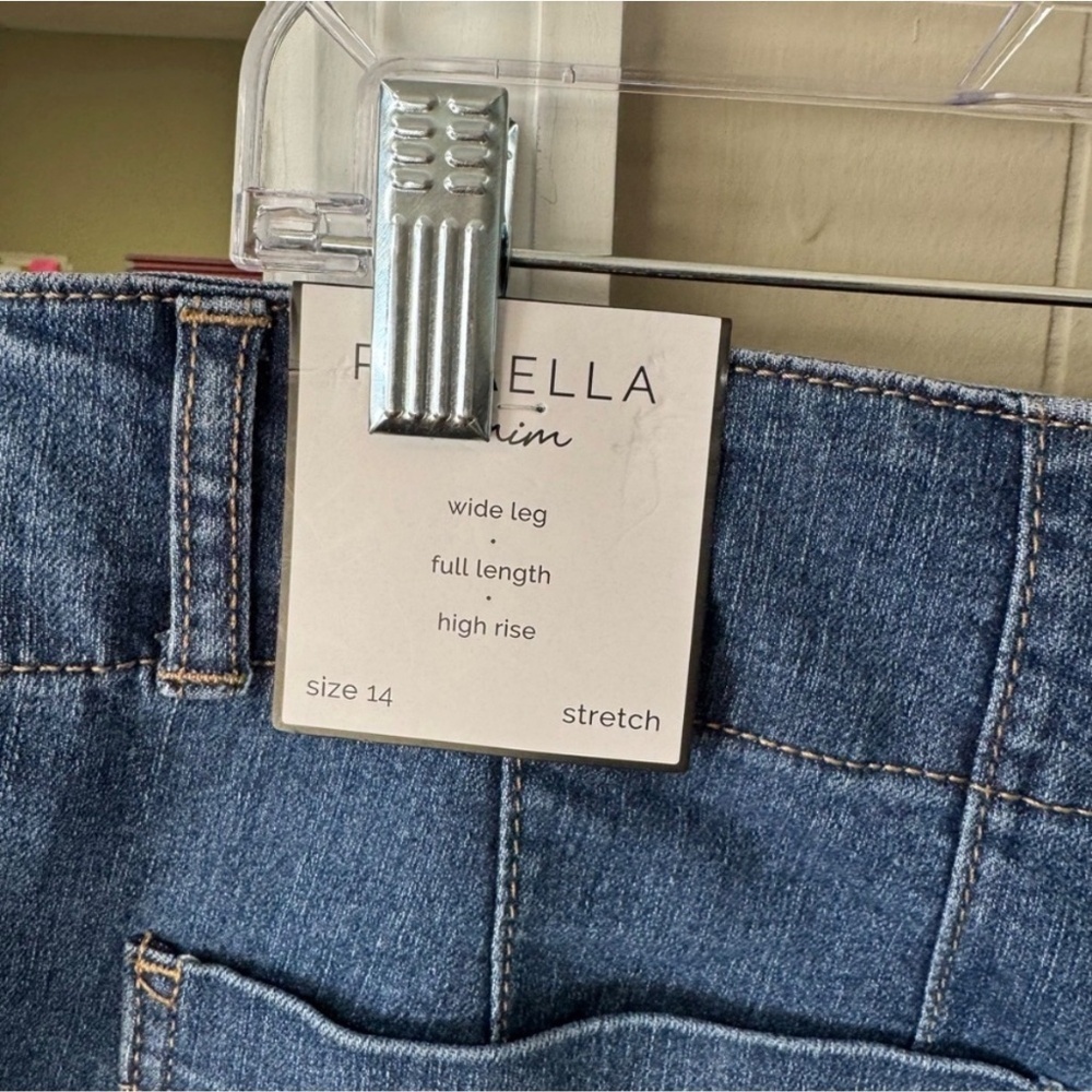 NEW Rafaella Denim Wide Leg Jeans Plus Size 14 Patch Pockets Casual Boho Preppy - Picture 9 of 9